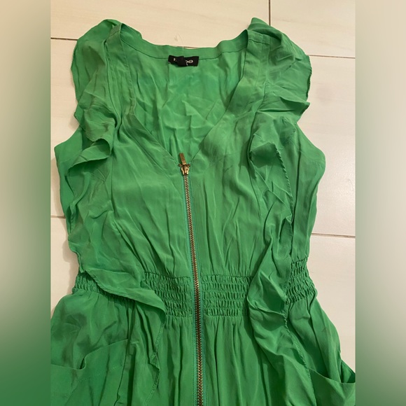 Bebe ruffle dress green S - Picture 2 of 3